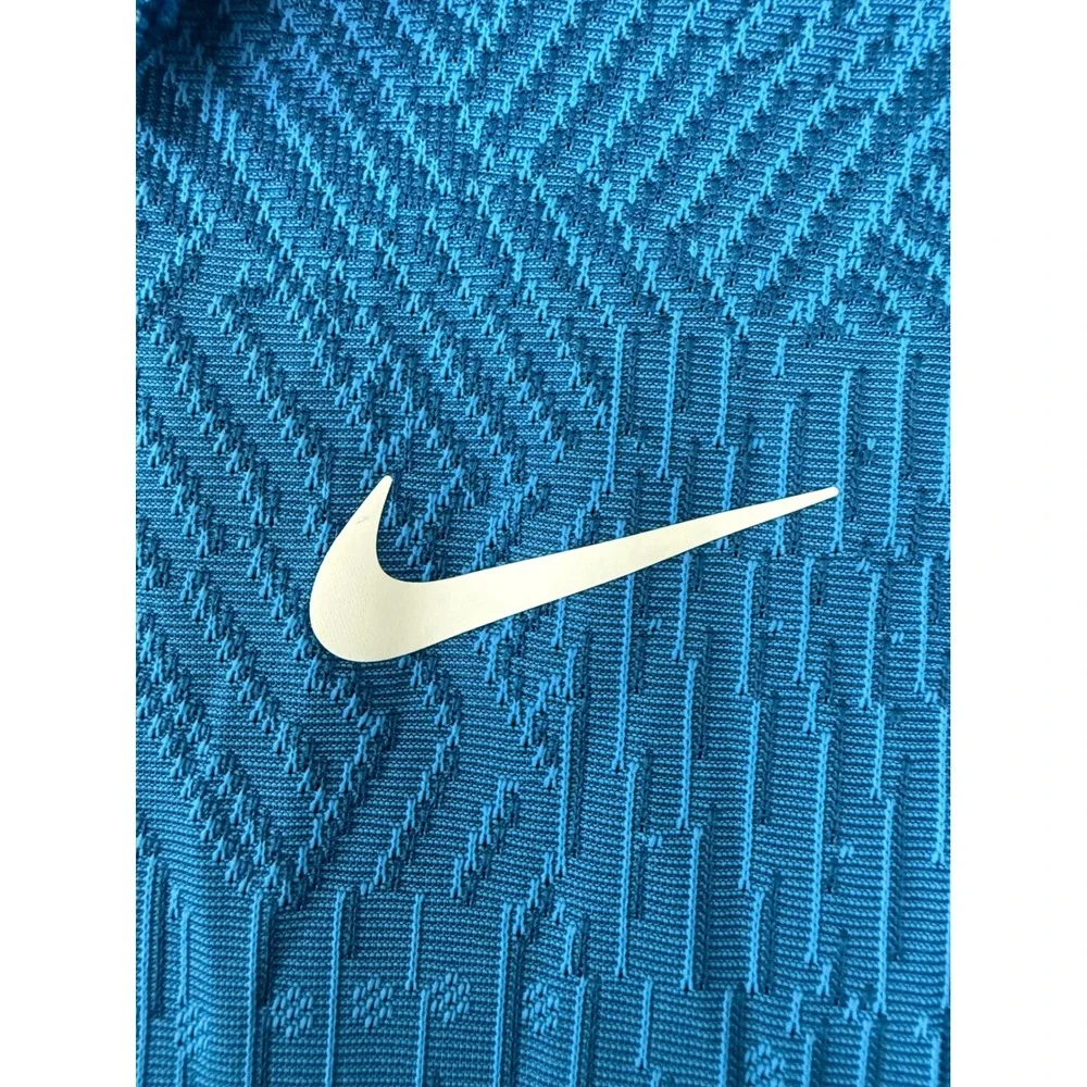 Nike Mens Dri-FIT ADV Tour Golf Polo Blue Geometric Knit FD5732-435 Large